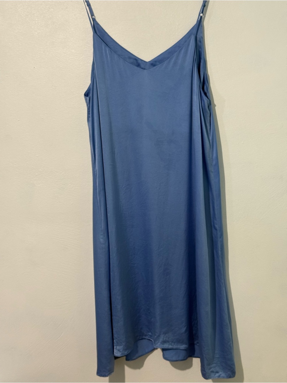 Papinelle 100% Silk Blue Slip Chemise dress flaw